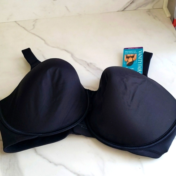 Vanity Fair Full Figure Beauty Back Smoothing Underwire Bra Black, 42G 76380 - Picture 6 of 11